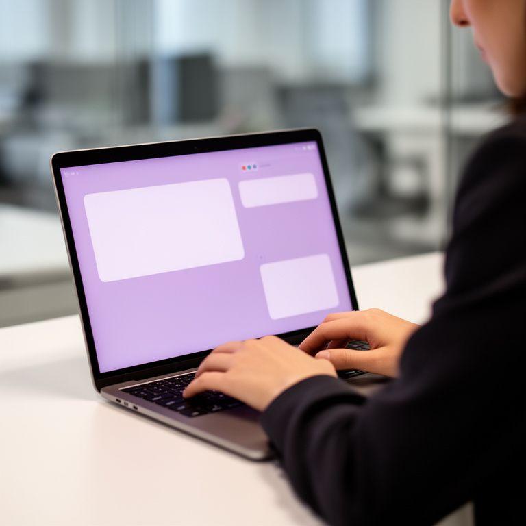 Privacy specialist reviewing consent settings on a laptop in a calm modern office